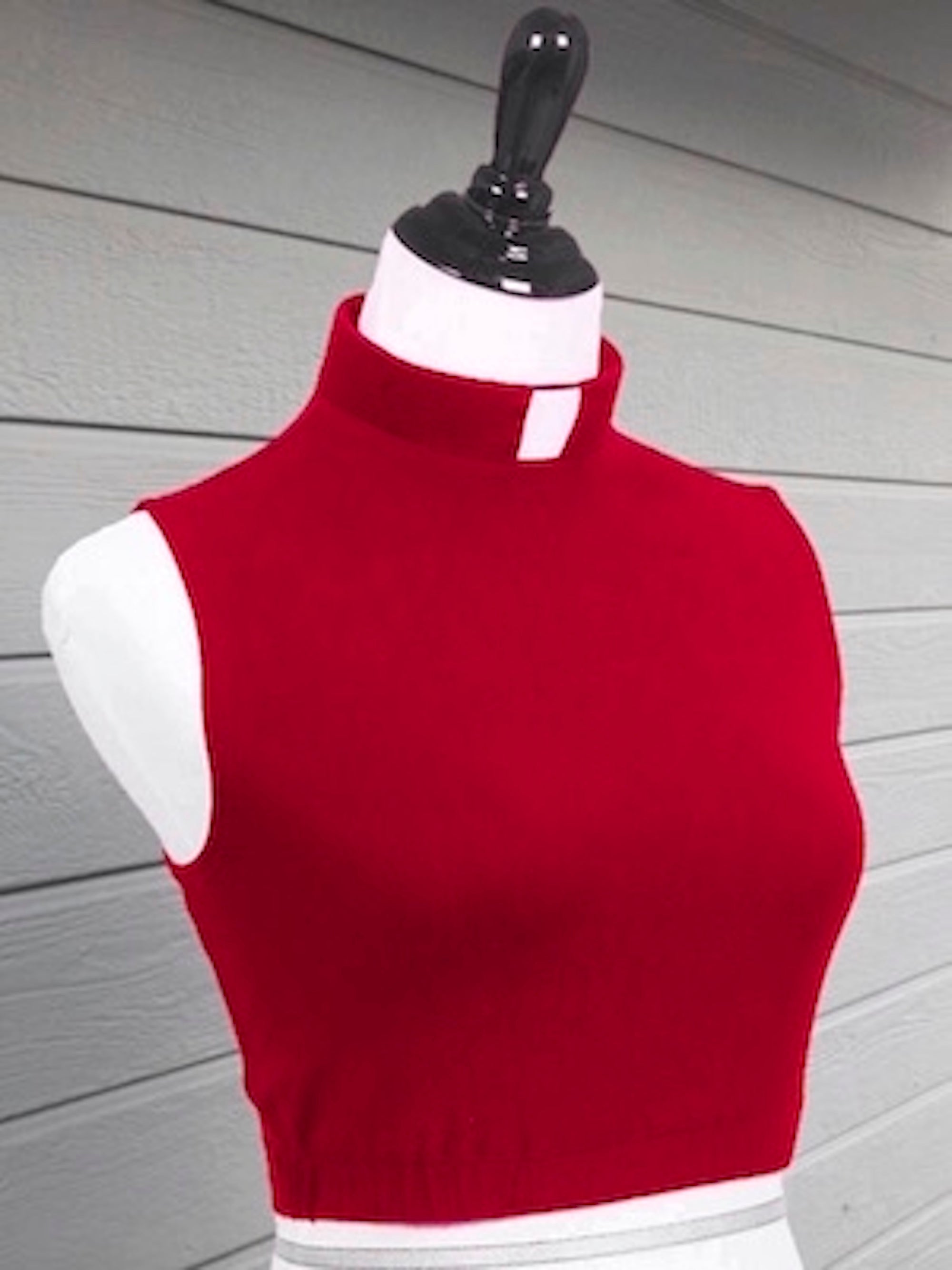 clergy crop top Janie dickie tab collar in red many colors