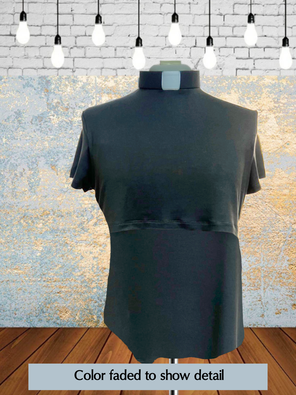 nursing shirt with clerical collar faded to show detail