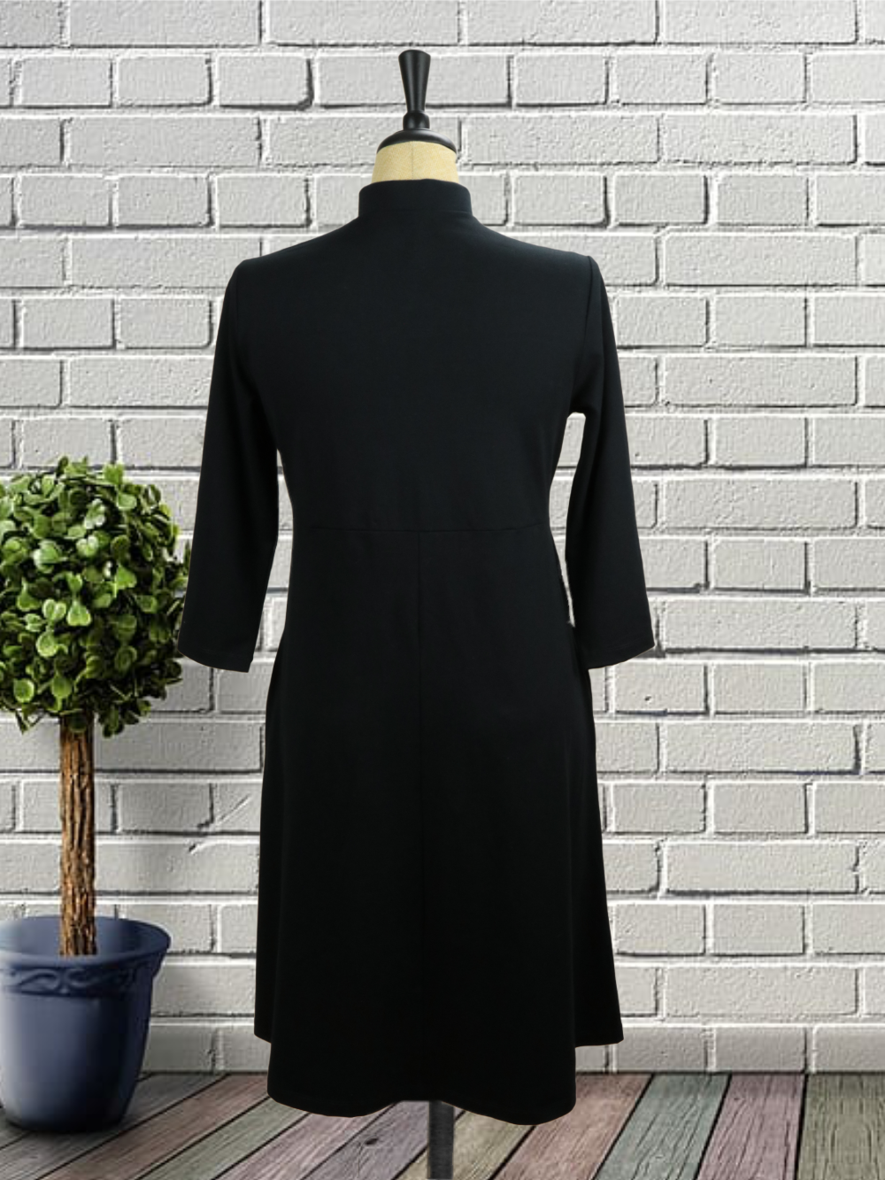 back of aline clergy dress tab collar pockets 