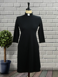 line clergy dress tab collar pockets